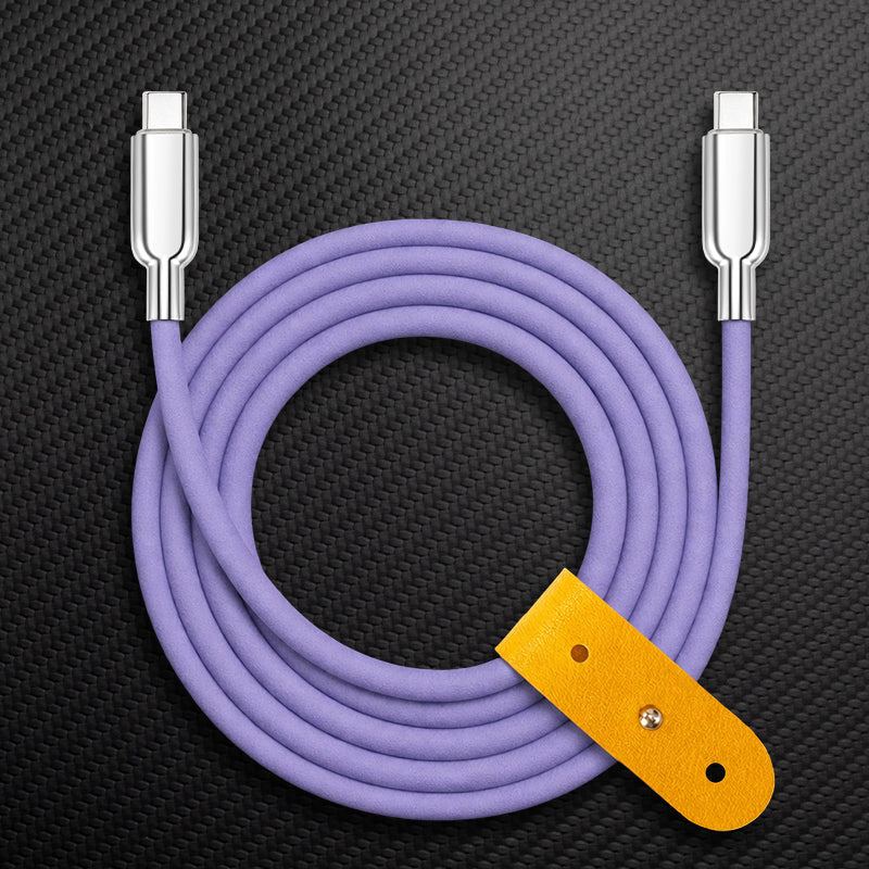 "Thin Chubby" 240W Grainy Texture Charging Cable With Mirrored Connector - Image 6
