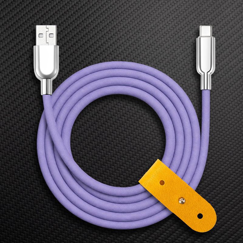 "Thin Chubby" 240W Grainy Texture Charging Cable With Mirrored Connector - Image 8