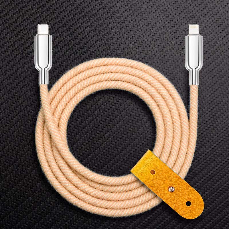 "Thin Chubby" 240W Knit Braided Fast Charging Cable With Mirrored Connector - Image 11