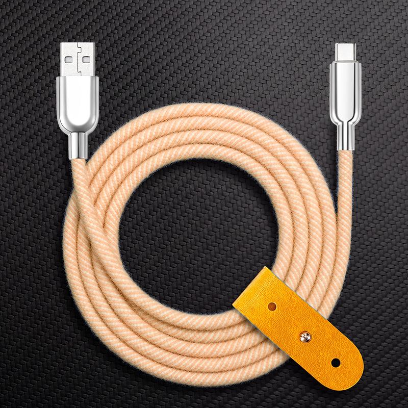 "Thin Chubby" 240W Knit Braided Fast Charging Cable With Mirrored Connector - Image 12