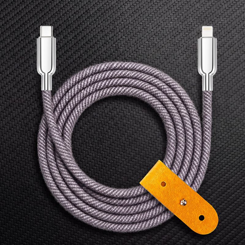 "Thin Chubby" 240W Knit Braided Fast Charging Cable With Mirrored Connector - Image 17