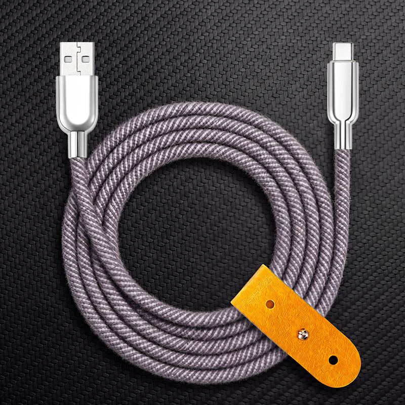 "Thin Chubby" 240W Knit Braided Fast Charging Cable With Mirrored Connector - Image 18