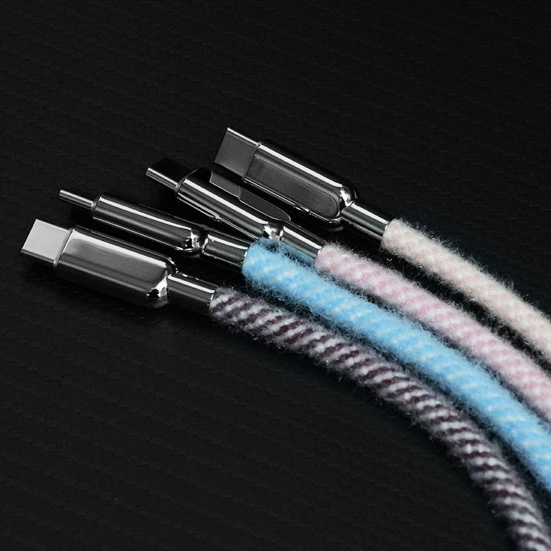 "Thin Chubby" 240W Knit Braided Fast Charging Cable With Mirrored Connector - Image 3