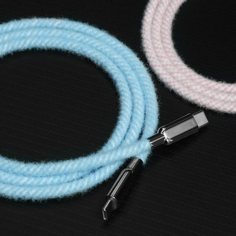 "Thin Chubby" 240W Knit Braided Fast Charging Cable With Mirrored Connector - Image 5