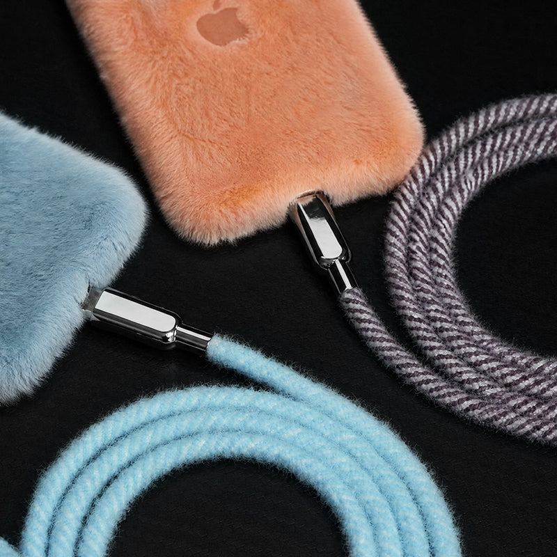 "Thin Chubby" 240W Knit Braided Fast Charging Cable With Mirrored Connector - Image 6