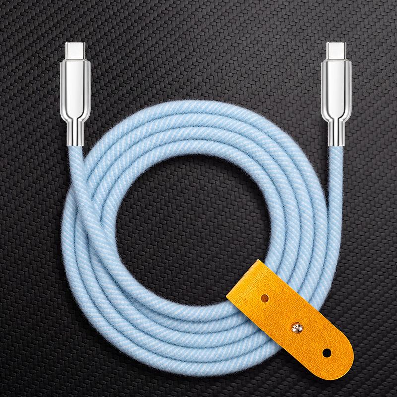 "Thin Chubby" 240W Knit Braided Fast Charging Cable With Mirrored Connector - Image 7