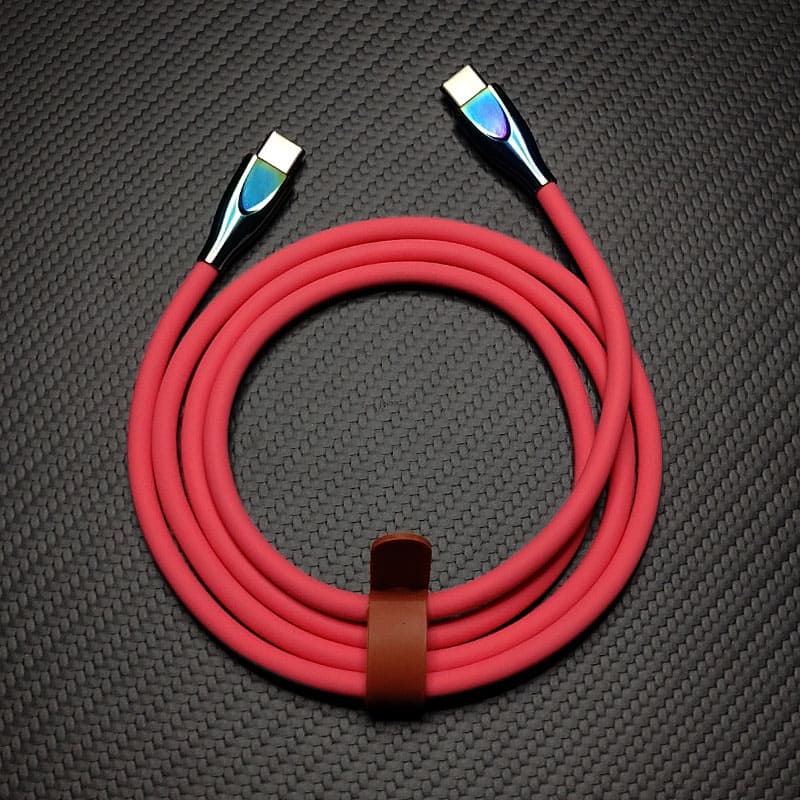 "Thin Chubby" 240W Liquid Silicone Charging Cable With Quenched Colored Connector - Image 13