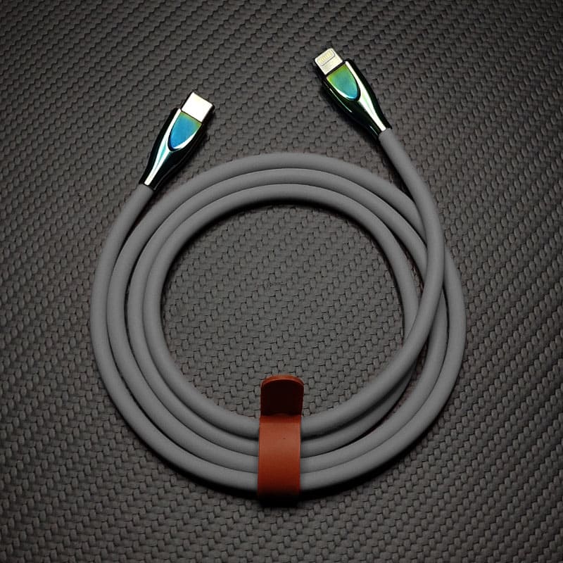 "Thin Chubby" 240W Liquid Silicone Charging Cable With Quenched Colored Connector - Image 7