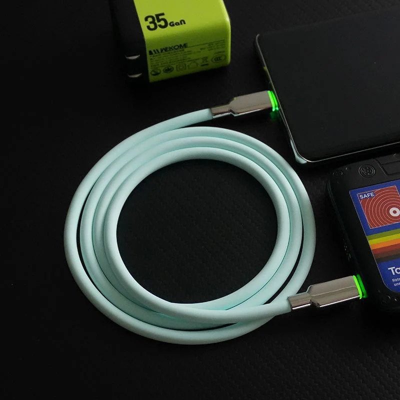 "Thin Chubby" 100W Smart Light Charging Cable With Mirrored & Frosted Connector - Image 2