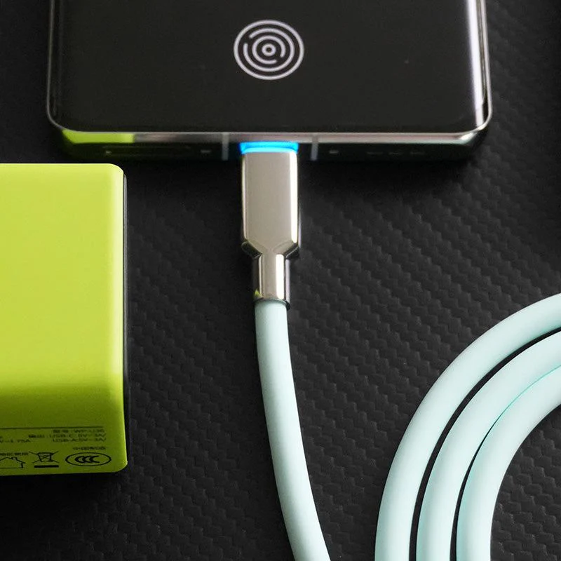 "Thin Chubby" 100W Smart Light Charging Cable With Mirrored & Frosted Connector - Image 3