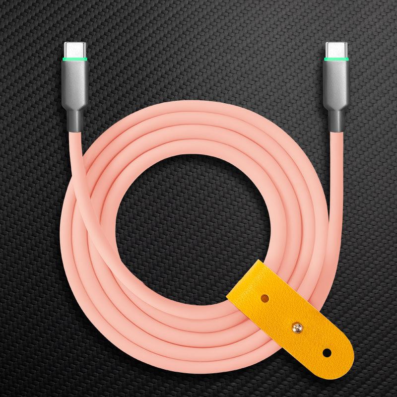 "Thin Chubby" 100W Smart Light Charging Cable With Mirrored & Frosted Connector - Image 35