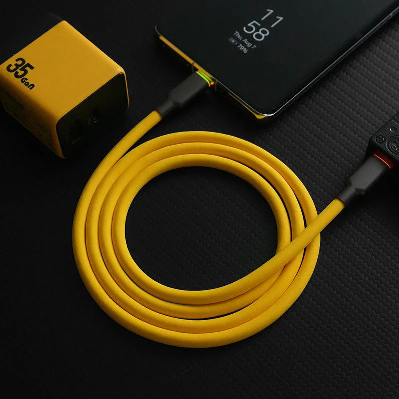 "Thin Chubby" 100W Smart Light Charging Cable With Mirrored & Frosted Connector - Image 4