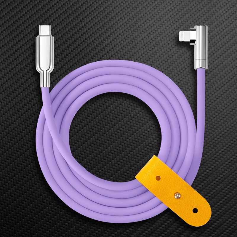 "Thin Chubby" 240W Charging Cable - 90° Elbow Design & Mirrored Connector - Image 24