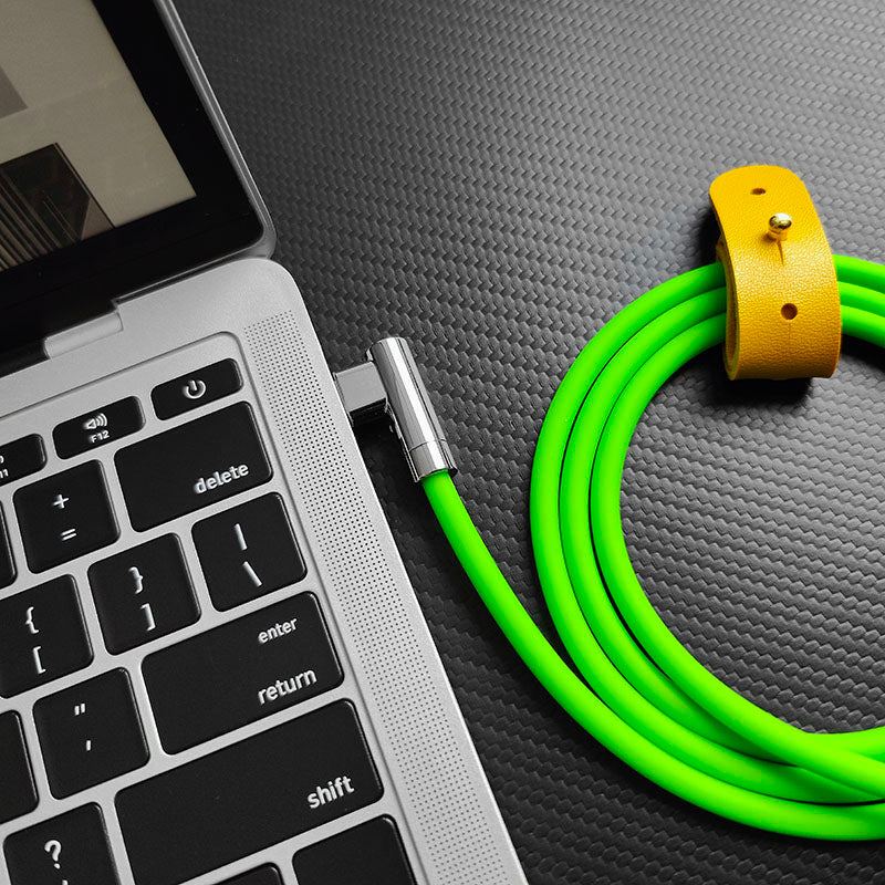 "Thin Chubby" 240W Charging Cable - 90° Elbow Design & Mirrored Connector - Image 3