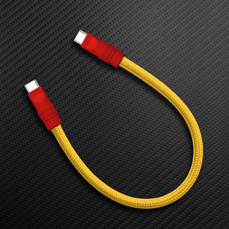 Ultra-Soft Braided 240W Color-Blocked Short Charging Cable - Image 11