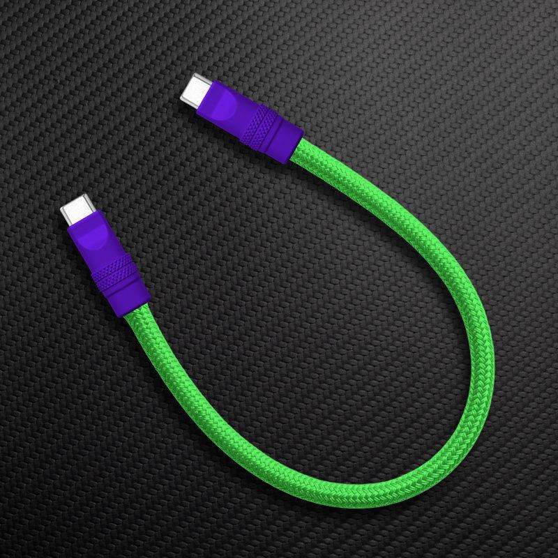 Ultra-Soft Braided 240W Color-Blocked Short Charging Cable - Image 15