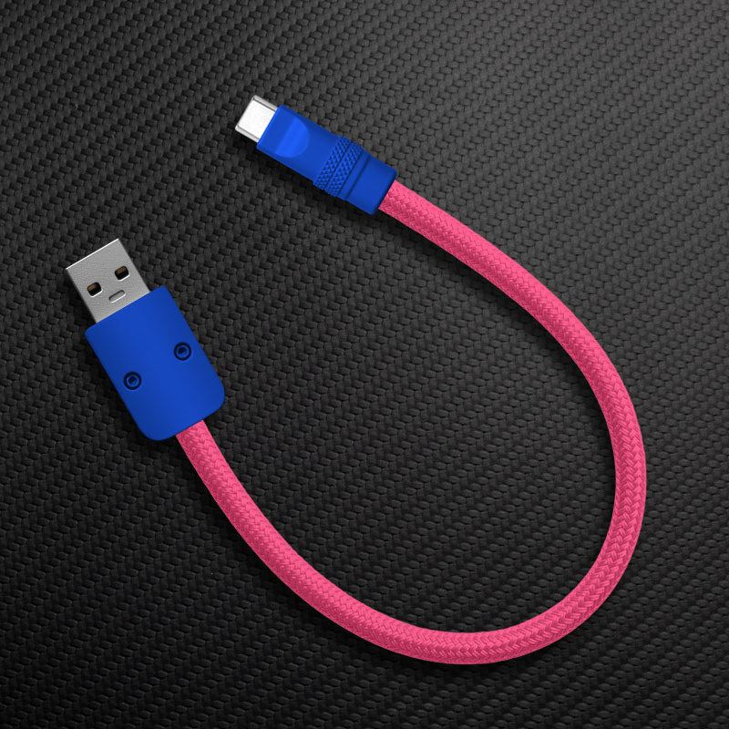 Ultra-Soft Braided 240W Color-Blocked Short Charging Cable - Image 21