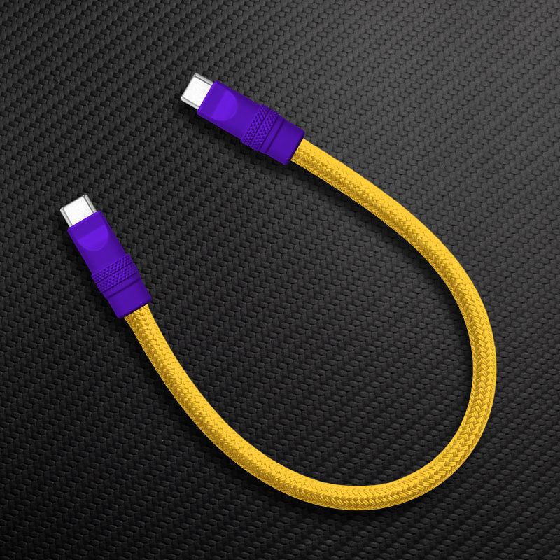Ultra-Soft Braided 240W Color-Blocked Short Charging Cable - Image 27