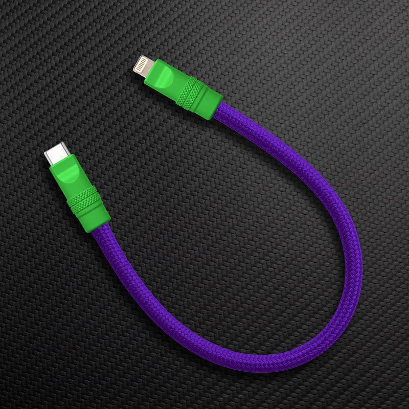 Ultra-Soft Braided 240W Color-Blocked Short Charging Cable - Image 32