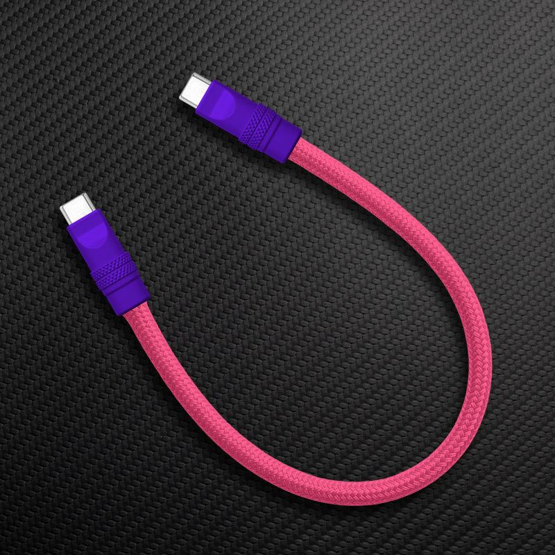 Ultra-Soft Braided 240W Color-Blocked Short Charging Cable - Image 35
