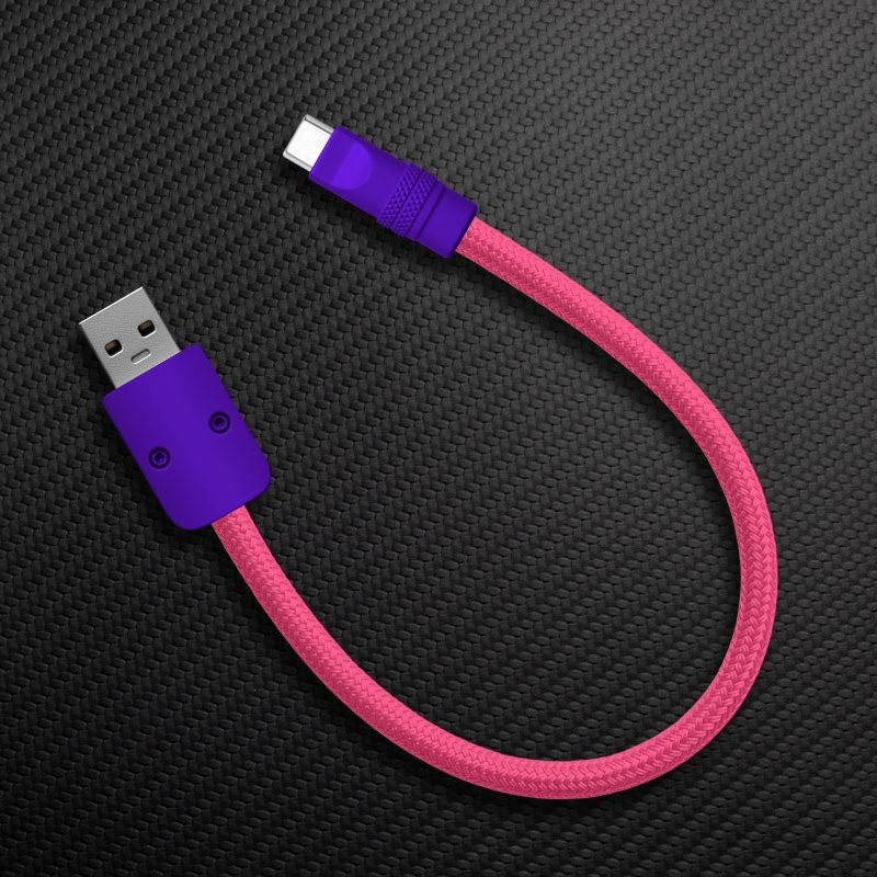 Ultra-Soft Braided 240W Color-Blocked Short Charging Cable - Image 37